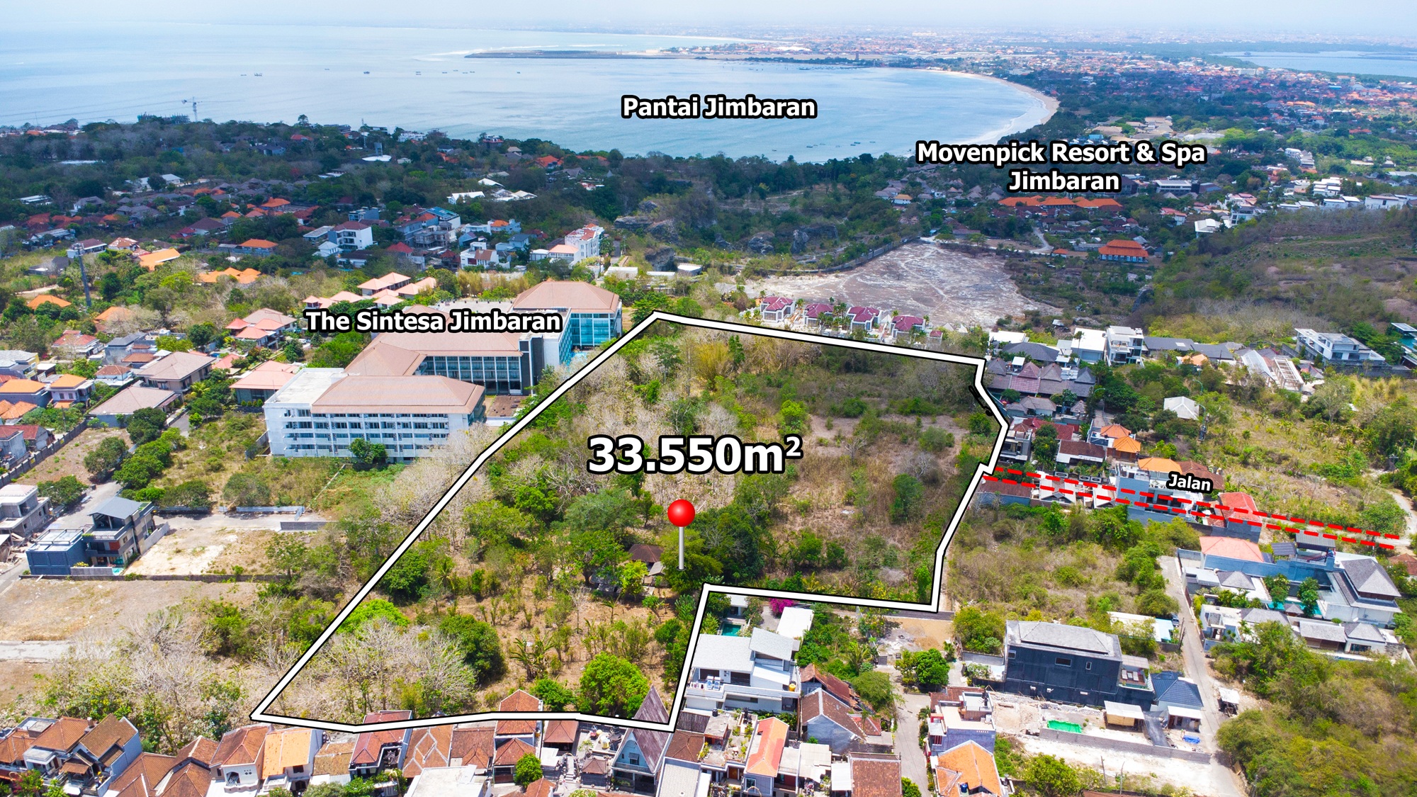 Strategic Land for Long-Term Lease in Jimbaran for Resort or Villa Development